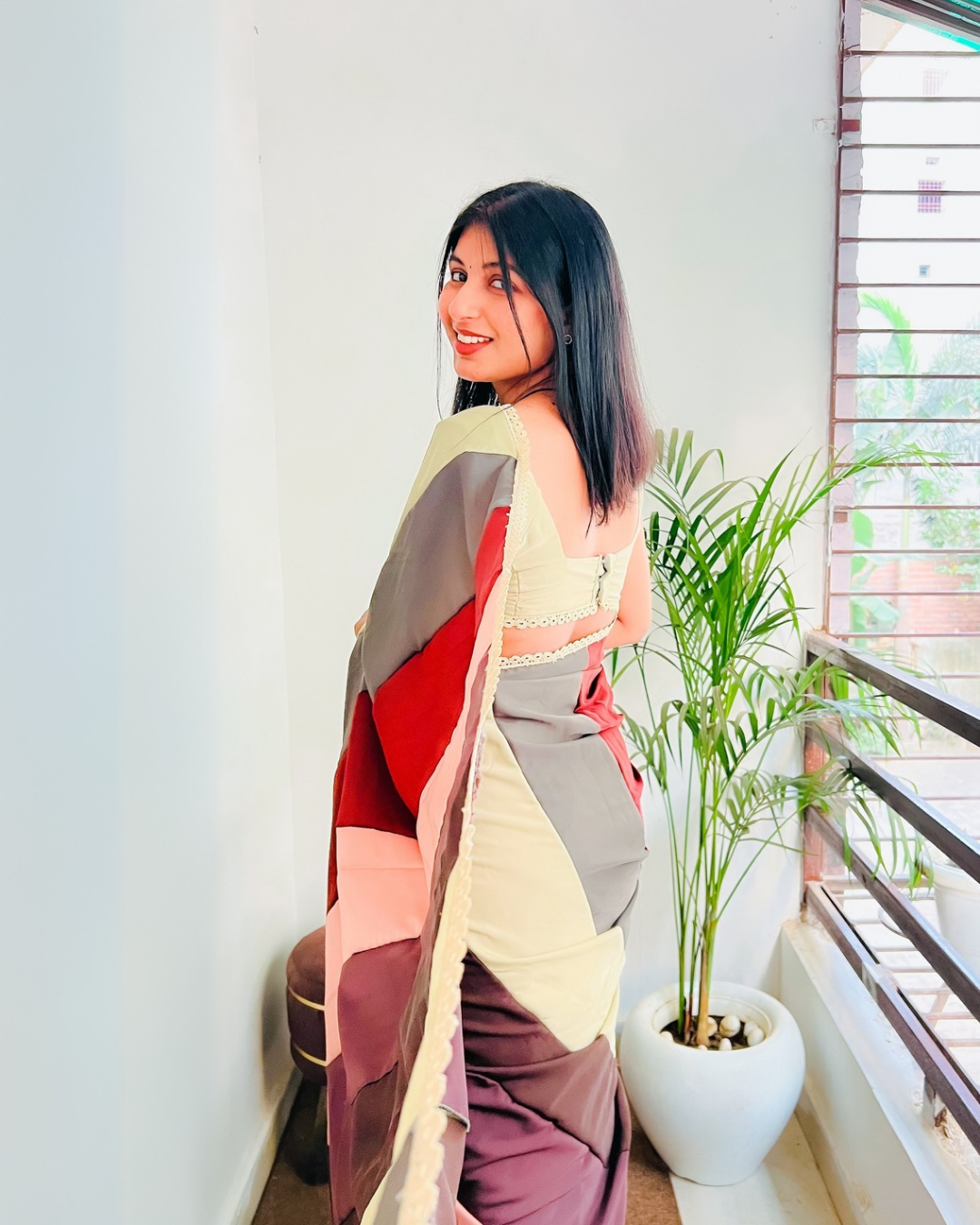 Stitched in Silence- Colorblock Elegance
