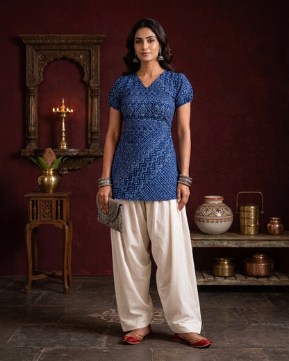 Blueberry Farshi Salwar Coord Set For Women | Printed Ethnic Coord Set by Velltiska