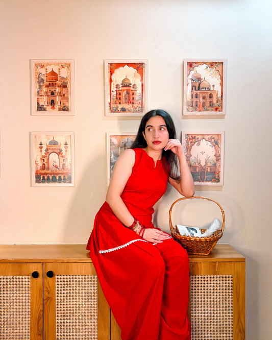Cherry Soda Farshi Salwar Coord Set For Women | Printed Ethnic Coord Set by Velltiska