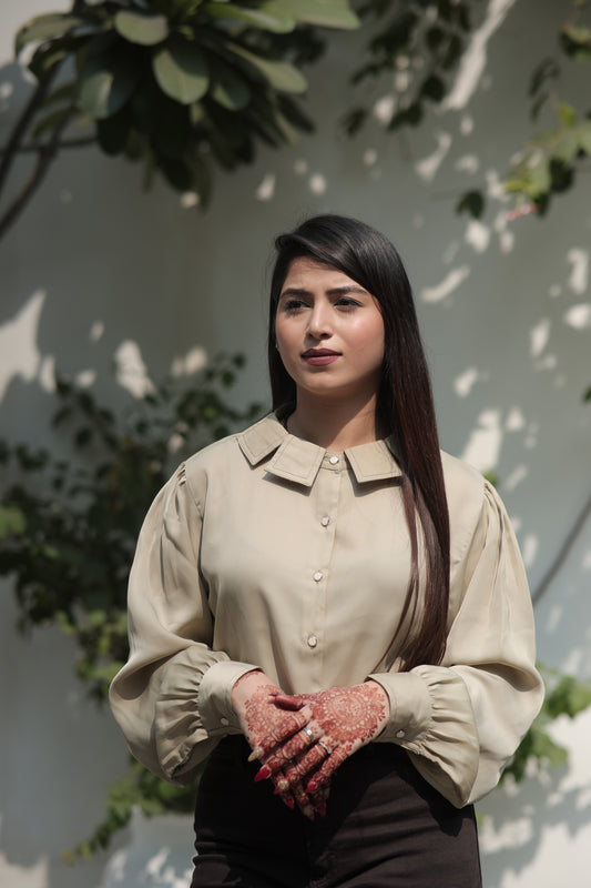 Velltiska Thistle Charm – Thistle Green Designer Collar Shirt