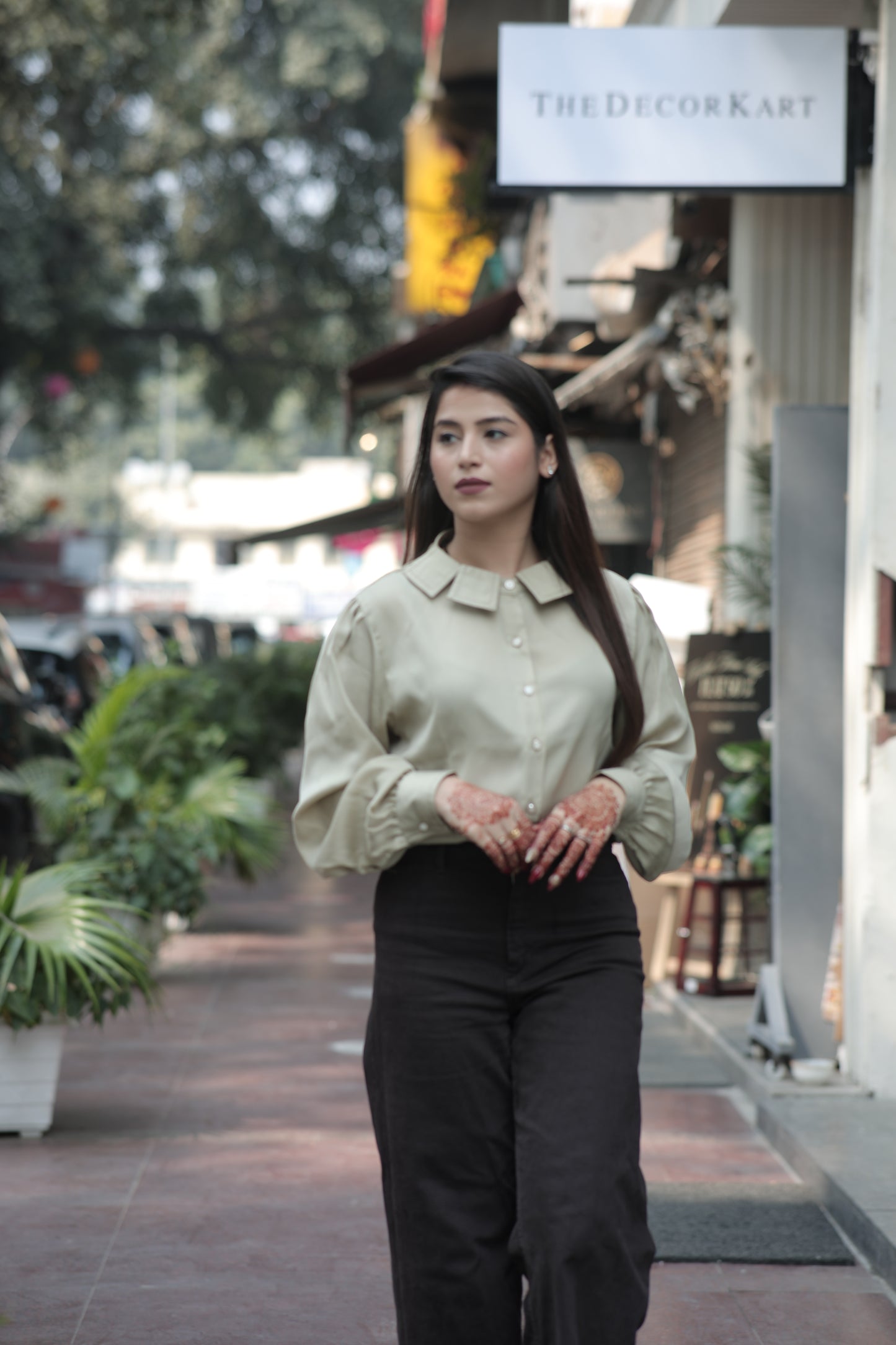 Velltiska Thistle Charm – Thistle Green Designer Collar Shirt