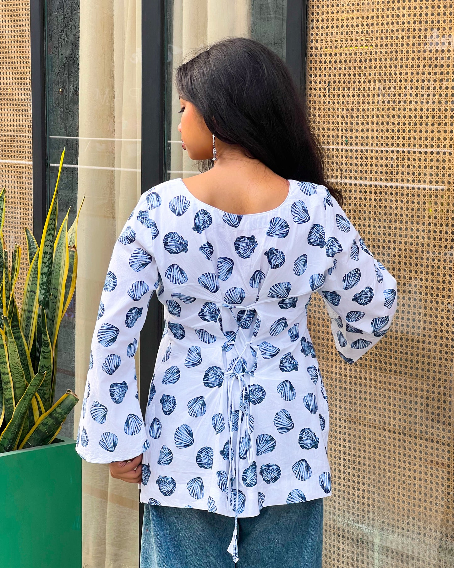 Sea Girl Short Kurti with Corset Back