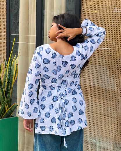 Sea Girl Short Kurti with Corset Back