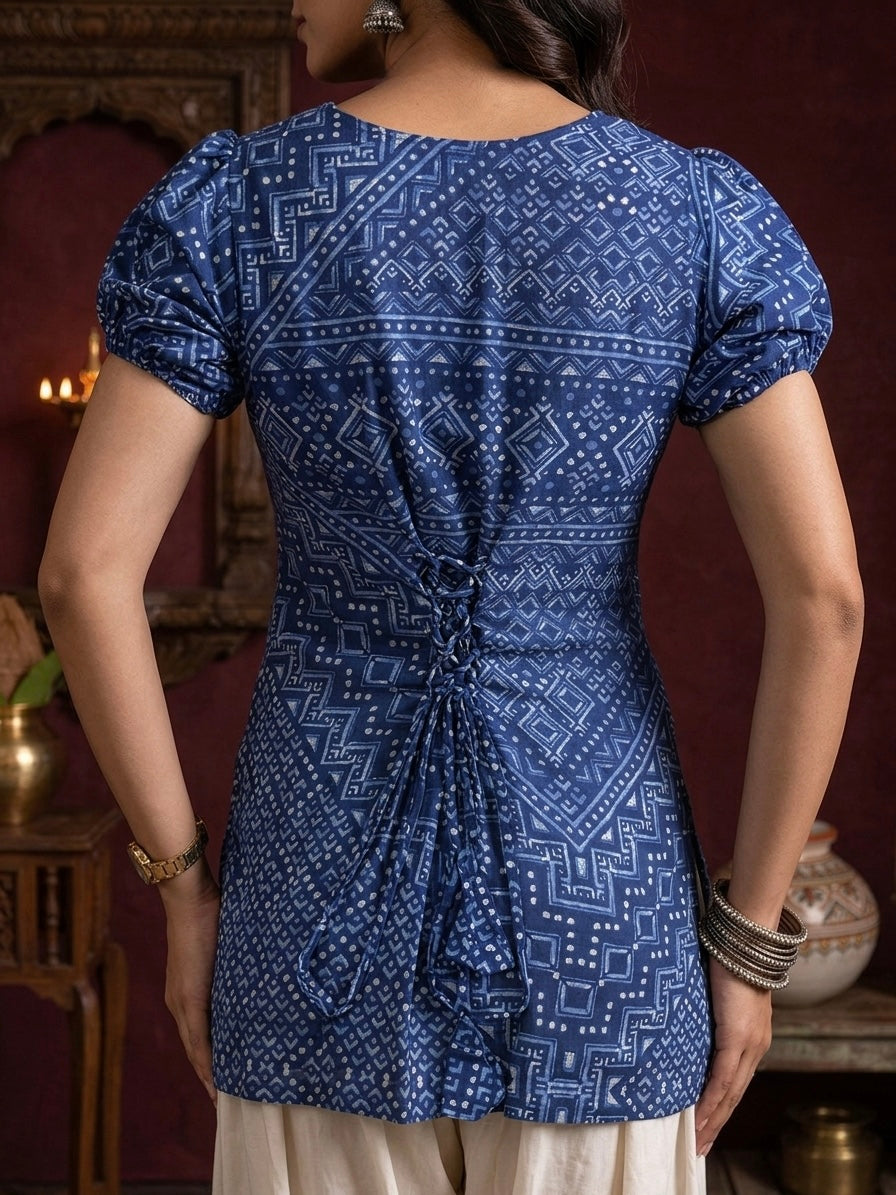 Blueberry Farshi Salwar Coord Set For Women | Printed Ethnic Coord Set by Velltiska