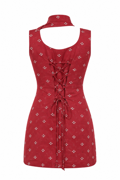 Cheryl Short Kurti with Corset Back and Scarf