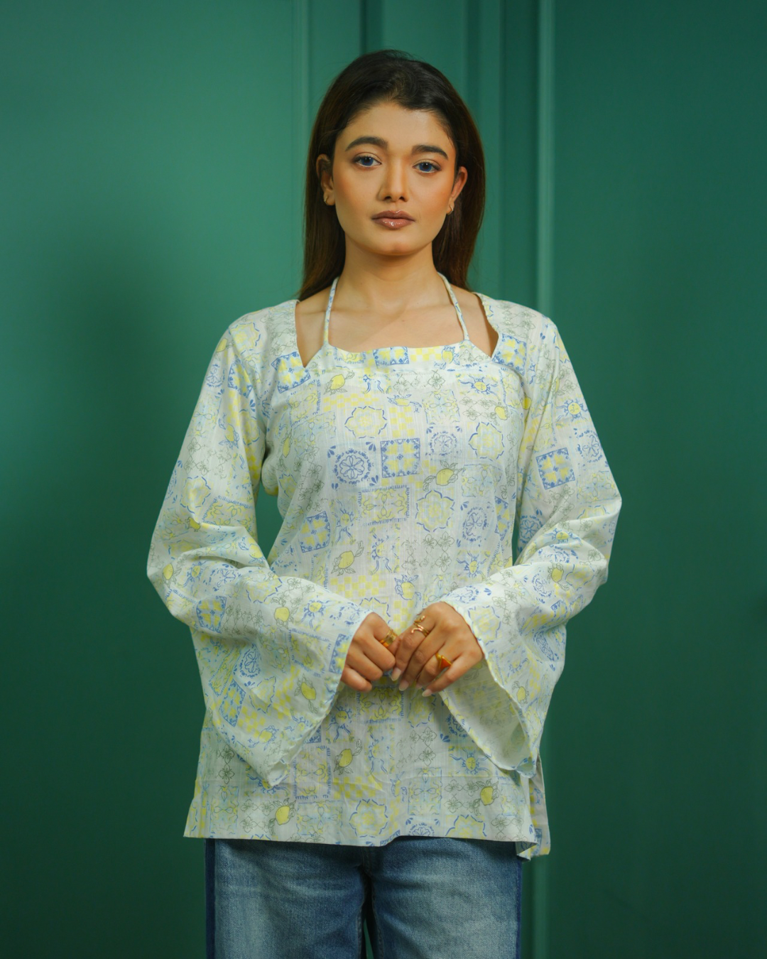Lemonade Short Kurti with Corset Back
