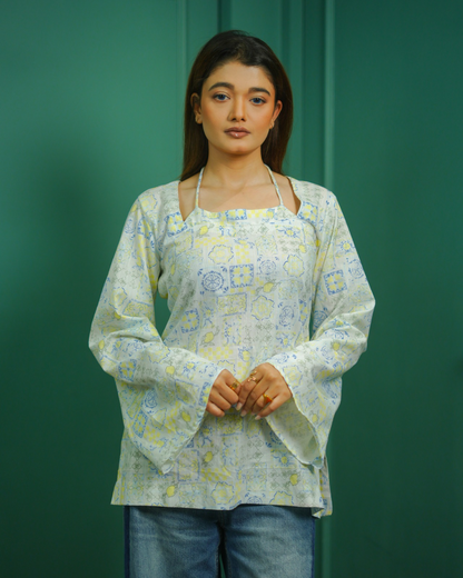 Lemonade Short Kurti with Corset Back