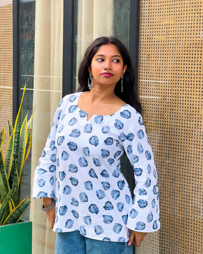 Sea Girl Short Kurti with Corset Back