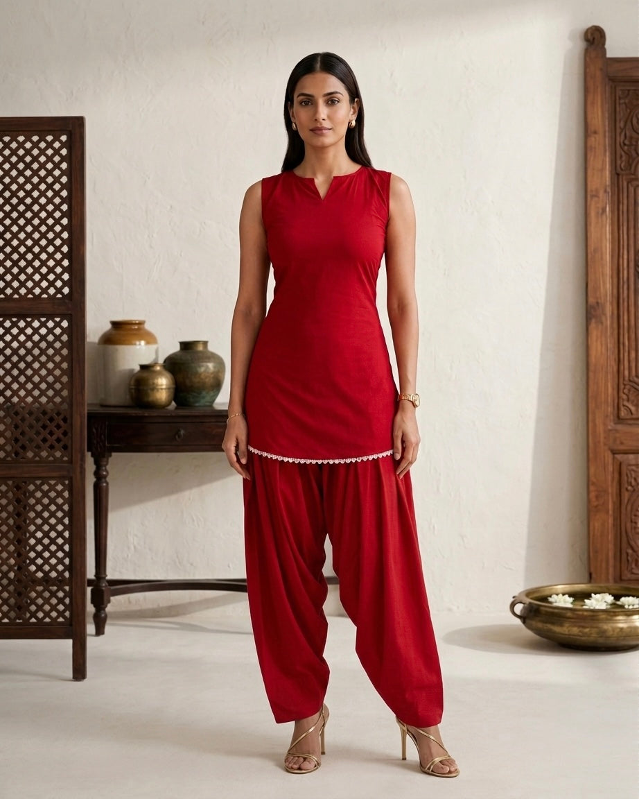 Cherry Soda Farshi Salwar Coord Set For Women | Printed Ethnic Coord Set by Velltiska