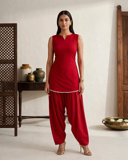 Cherry Soda Farshi Salwar Coord Set For Women | Printed Ethnic Coord Set by Velltiska