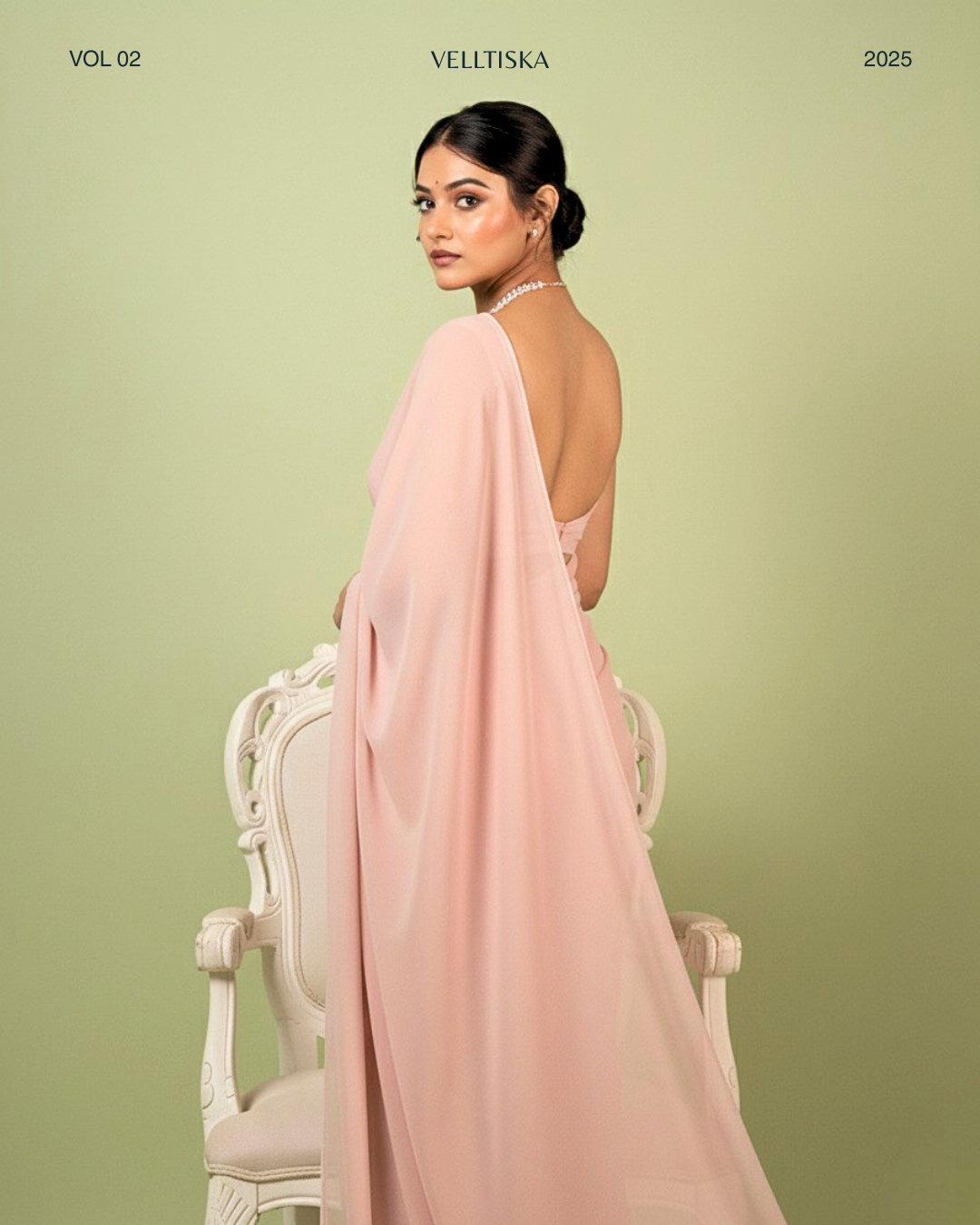 Nazakat: Pastel Pink Heavy Georgette Saree with White Piping